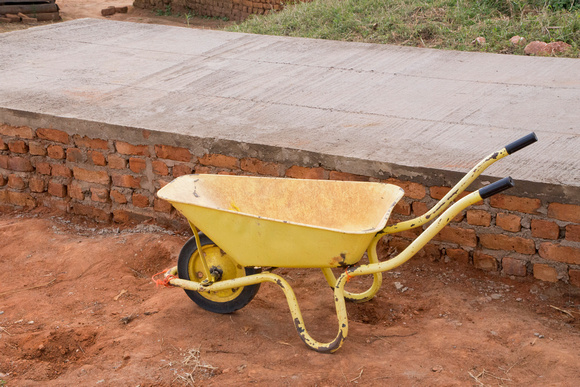 The construction wheel barrow. The wheel fell off somewhere along the way but got wired back on. So
